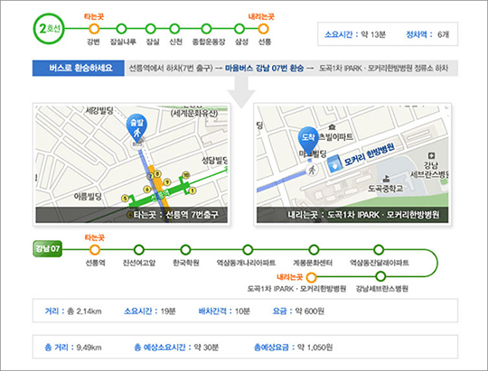 모커리한방병원 강변 동서울 터미널에서 오시는 길 자세히 보기